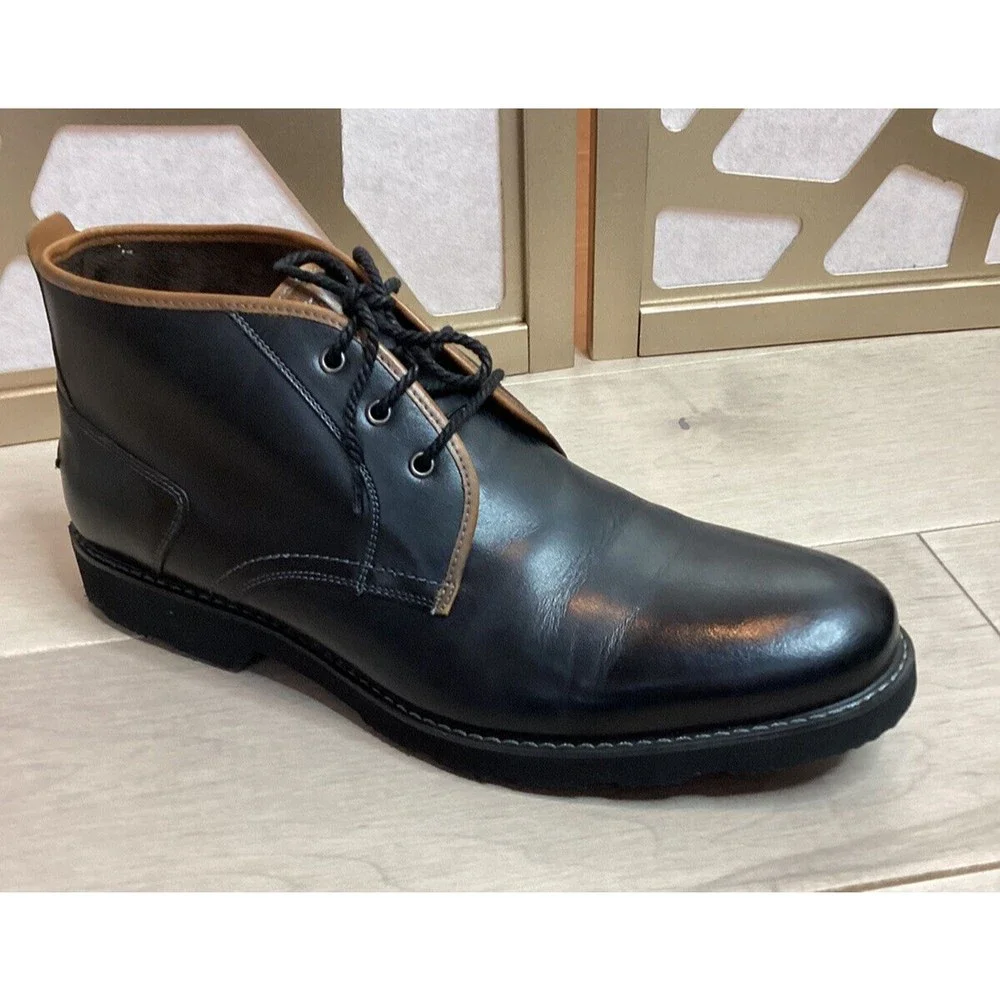 Florsheim Casey Chukka Boot 13255 Mens Black Leather Lace Up Dress Boots 13